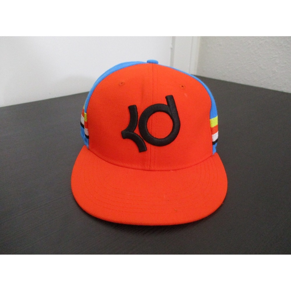 Nike Hat Cap Mens Snap Back Orange Blue Outdoor Kevin Durant Basketball Logo
